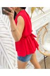 TOP LIEN BOUCLE PE1013 ROUGE