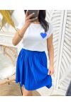 SHORT PLEATED SKIRT PE261 ROYAL BLUE