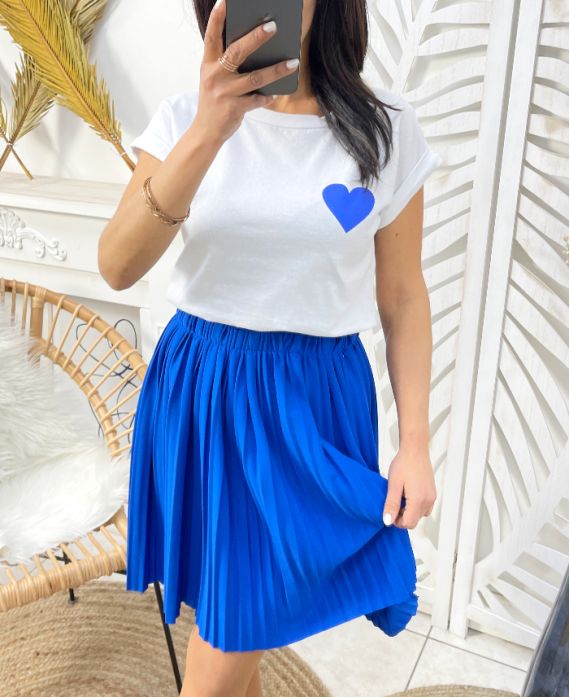 SHORT PLEATED SKIRT PE261 ROYAL BLUE