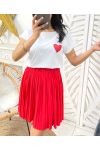 SHORT PLEATED SKIRT PE261 RED