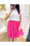 PE261 SHORT PLEATED SKIRT FUSHIA