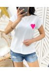 HEART T-SHIRT PE226 FUCHSIA