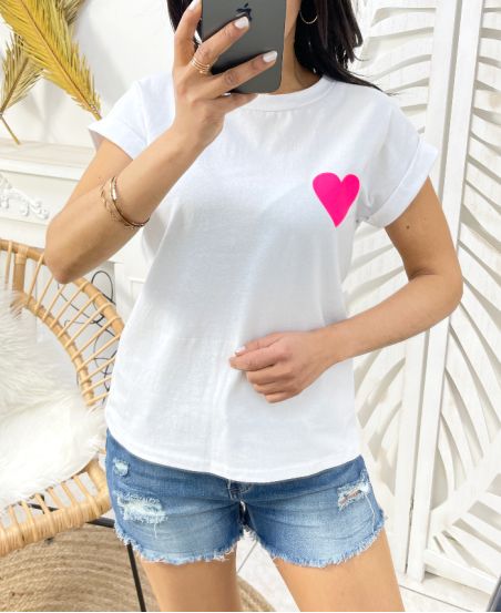 T-SHIRT CUORE PE226 FUCSIA