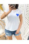 HEART T-SHIRT PE226 ROYAL BLUE