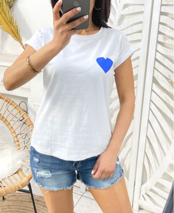 HEART T-SHIRT PE226 ROYAL BLUE