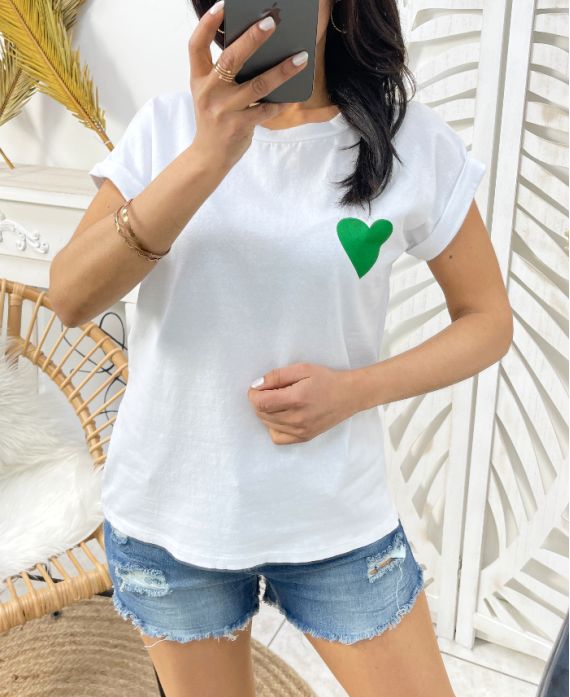 SE226 CAMISETA CORAZÓN VERDE