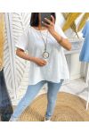 COTTON TOP + FREE NECKLACE PE1194 WHITE