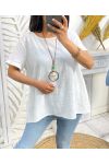 COTTON TOP + FREE NECKLACE PE1194 WHITE