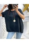 COTTON TOP + NECKLACE FREE PE1194 BLACK