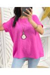 COTTON TOP + FREE NECKLACE PE1194 FUSHIA