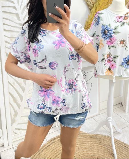 CAMISETA DE ALGODÓN CON CORDÓN PE887