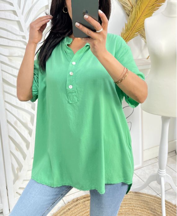 BLUSA FLUIDA DE VISCOSA PE1189 VERDE