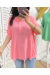 BLUSA FLUIDA DE VISCOSA PE1189 CORAL