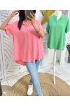 BLUSA FLUIDA DE VISCOSA PE1189 CORAL