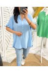 BLUSA DE VISCOSA FLUIDA PE1189 AZUL CIELO