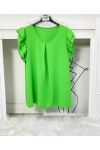 PE872 RUFFLE TOP GREEN LEMON