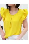 RUFFLE TOP PE872 GEEL