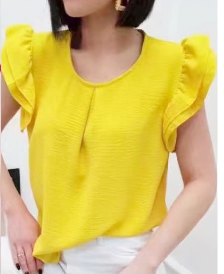 RUFFLE TOP PE872 YELLOW