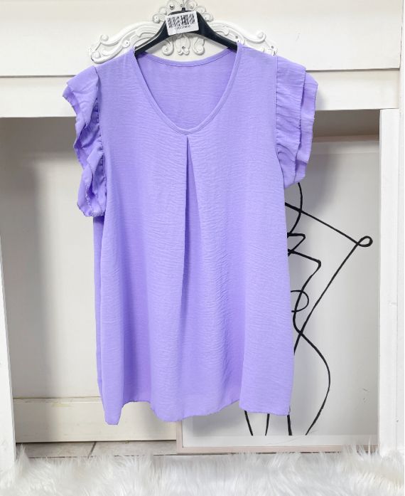 PE872 RUFFLE TOP LILAC