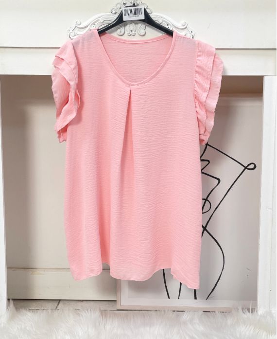 RUFFLE TOP PE872 PINK