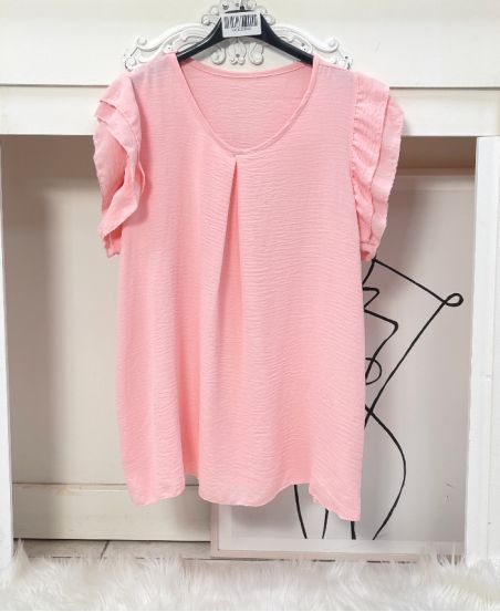 RUFFLE TOP PE872 PINK