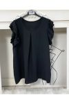 RUFFLE TOP PE872 BLACK