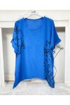 WRITING COTTON TUNIC PE704 ROYAL BLUE