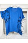 WRITING COTTON TUNIC PE704 ROYAL BLUE