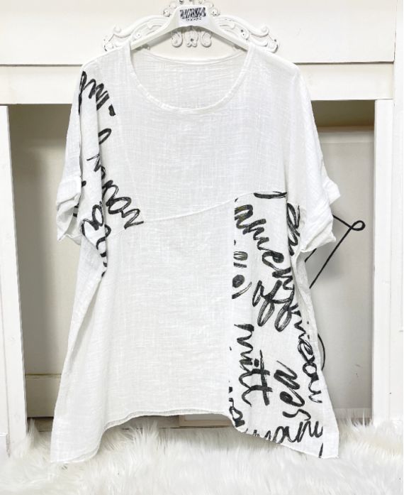 WRITING COTTON TUNIC PE704 WHITE