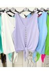 PE1192 TIE BUTTON TOP LILAC