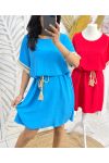 PE844 BLUE FRINGE DRESS