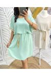 PE844 FRINGE DRESS PASTEL GREEN