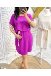 FRINGED DRESS PE844 MAUVE