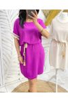 GEFRANSTES KLEID PE844 MAUVE