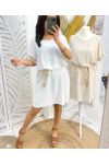 FRINGED DRESS PE844 WHITE