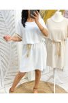 FRINGED DRESS PE844 WHITE