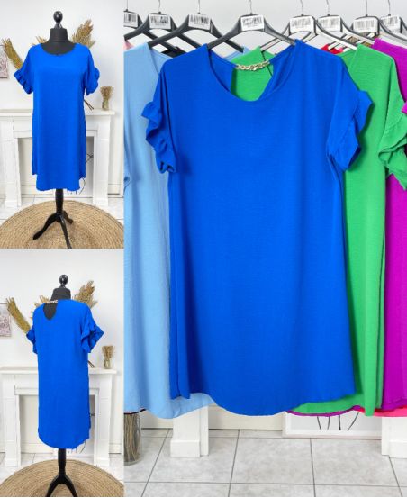 VESTIDO CON CURVAS Y FLUIDEZ VESTIDO CON CADENA EN LA ESPALDA PE822 AZUL CIELO