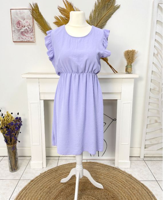 RUFFLE DRESS PE831 LILAC