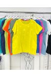 TÚNICA DE ALGODÓN BORDADA OVERSIZE 2 BOLSILLOS PE1159 AMARILLO