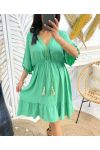 TASSEL LACE FRINGE TASSEL DRESS PE1132 GREEN