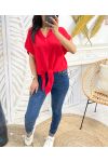 CHEMISIER A NOUER PE776 ROUGE