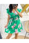 FLORAL DRESS PE1227 GREEN