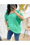 EMBROIDERED COTTON TOP PE1141 GREEN