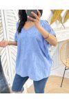 EMBROIDERED COTTON TOP PE1141 BLUE