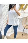 EMBROIDERED COTTON TOP PE1141 WHITE