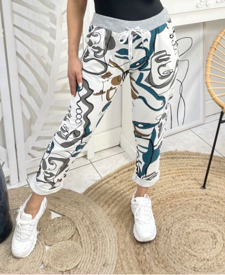 PRINTED COTTON JOGG PANTS 2 POCKETS PE1075-13