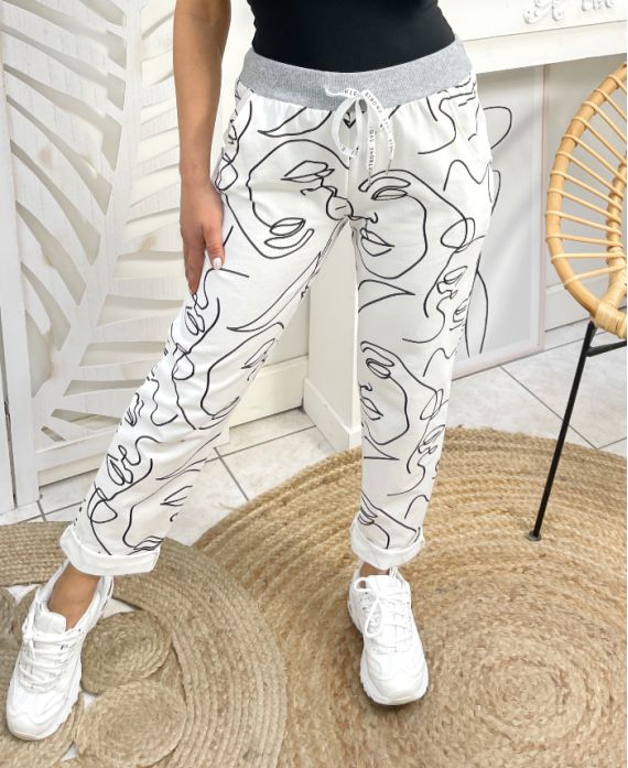 PRINTED COTTON JOGG PANTS 2 POCKETS PE1075-14