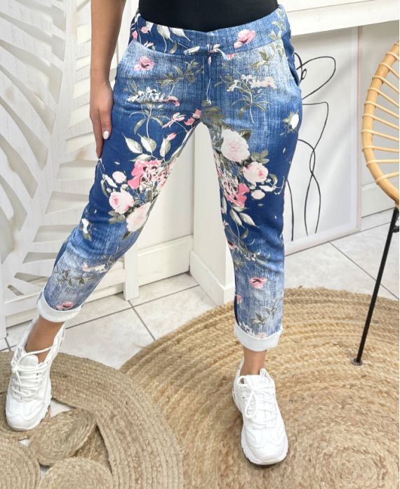 PANTALÓN JOGG DE ALGODÓN ESTAMPADO 2 BOLSILLOS PE1075-7