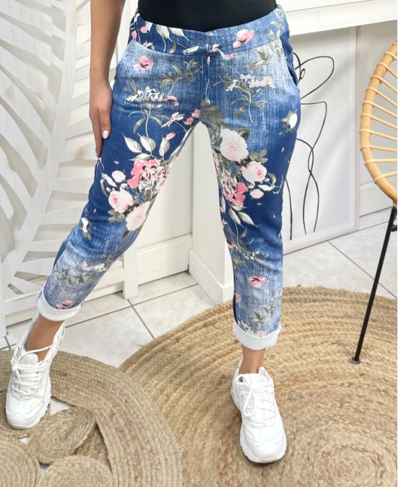 PRINTED COTTON JOGG PANTS 2 POCKETS PE1075-7