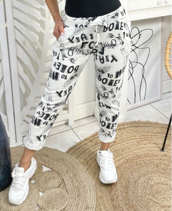 PRINTED COTTON JOGG PANTS 2 POCKETS PE1075-10